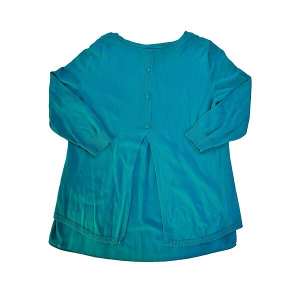 Christopher & Banks Teal Scoop Neck Layered Sweater Womens Size L - Picture 8 of 8